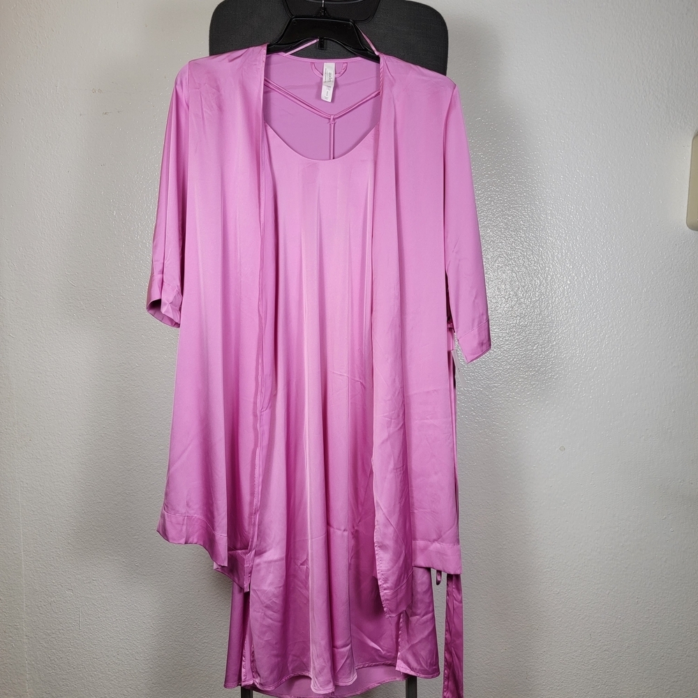 Auden Women's Satin Robe Women's XS/S Pink Waist Tie Pajamas Sleepwear